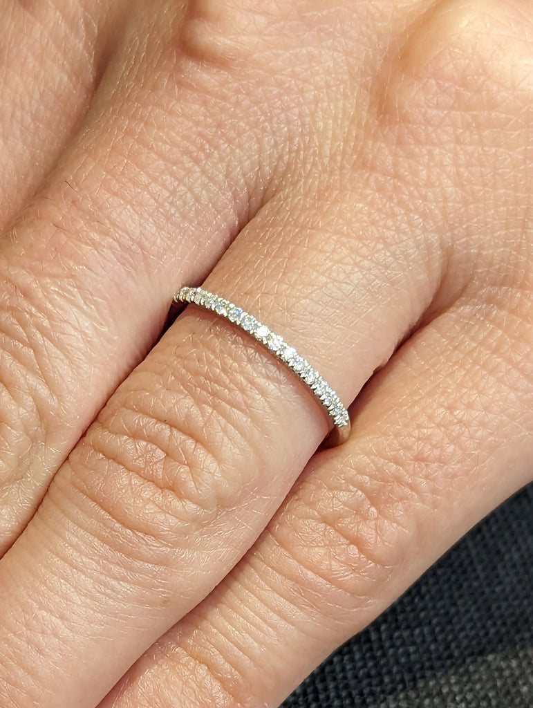 Diamond Eternity Ring / 14k Gold Half Eternity Diamond Ring / Half Around Diamond Wedding Band / Stackable Diamond Ring / Ring Guard / Match