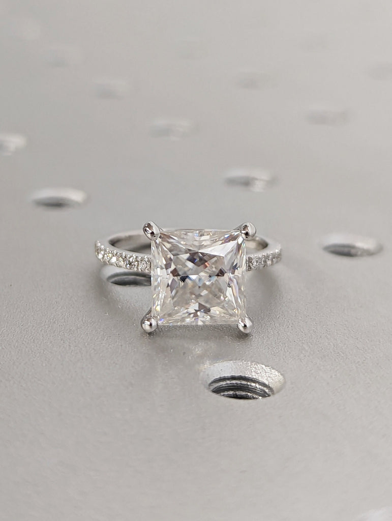 Unique Engagement Ring Princess Cut Moissanite Ring, Square Engagement Ring, Princess Square Engagement Ring, Princess Cut 3.0CT Moissanite