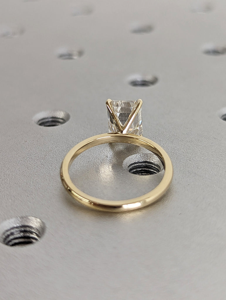1.5 Carat Emerald Cut Lab Grown Diamond Ring / Emerald Lab Diamond Solitaire Ring / Emerald Cut Engagement Ring / Solitaire /Minimalist Ring
