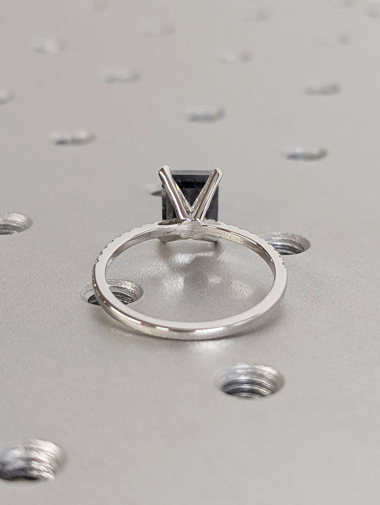 Vintage salt and pepper diamond engagement ring white gold engagement ring diamond eternity ring wedding Bridal Anniversary promise ring
