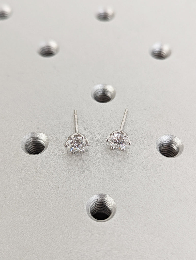 1 TCW Round Cut Moissanite Stud Earrings, Six Prongs Earrings, Moissanite Wedding Earrings, Push Back Earrings, Anniversary Gift, Solitaire