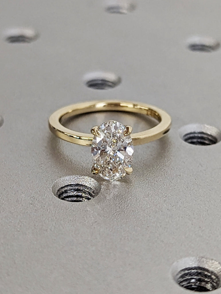 1.25ct Oval Lab Grown Diamond 14K Yellow Gold Promise Ring