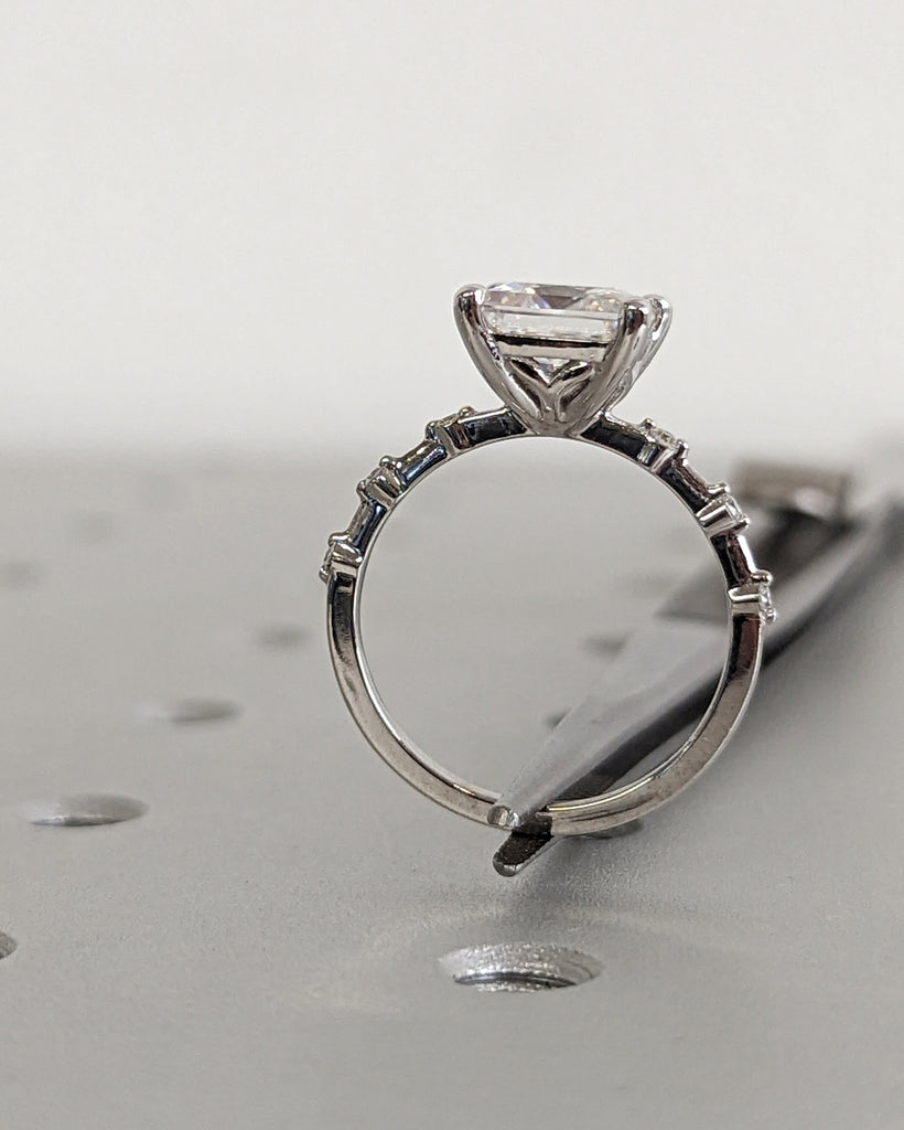 Unique Engagement Ring Princess Cut Moissanite Ring, Square Engagement Ring, Princess Square Engagement Ring, Princess Cut 2CT Moissanite