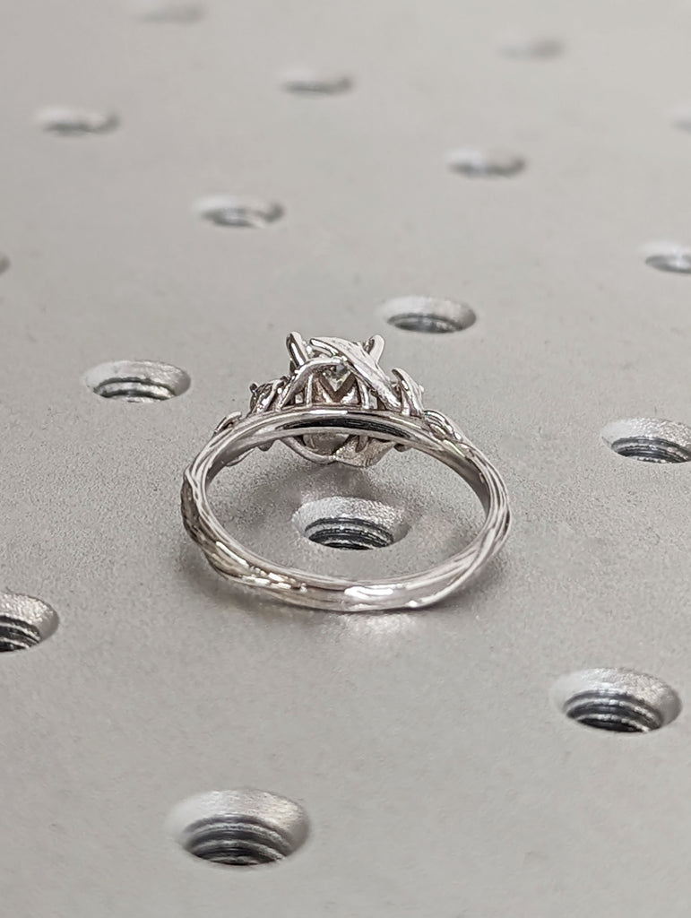 Vintage 14K White Gold Nature Inspired Promise Ring