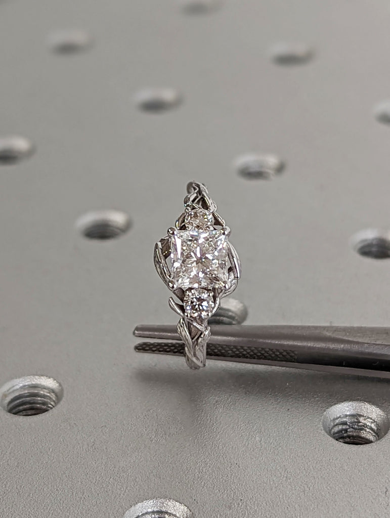 1ct Princess cut Moissanite 14K White Gold Wedding Anniversary Ring