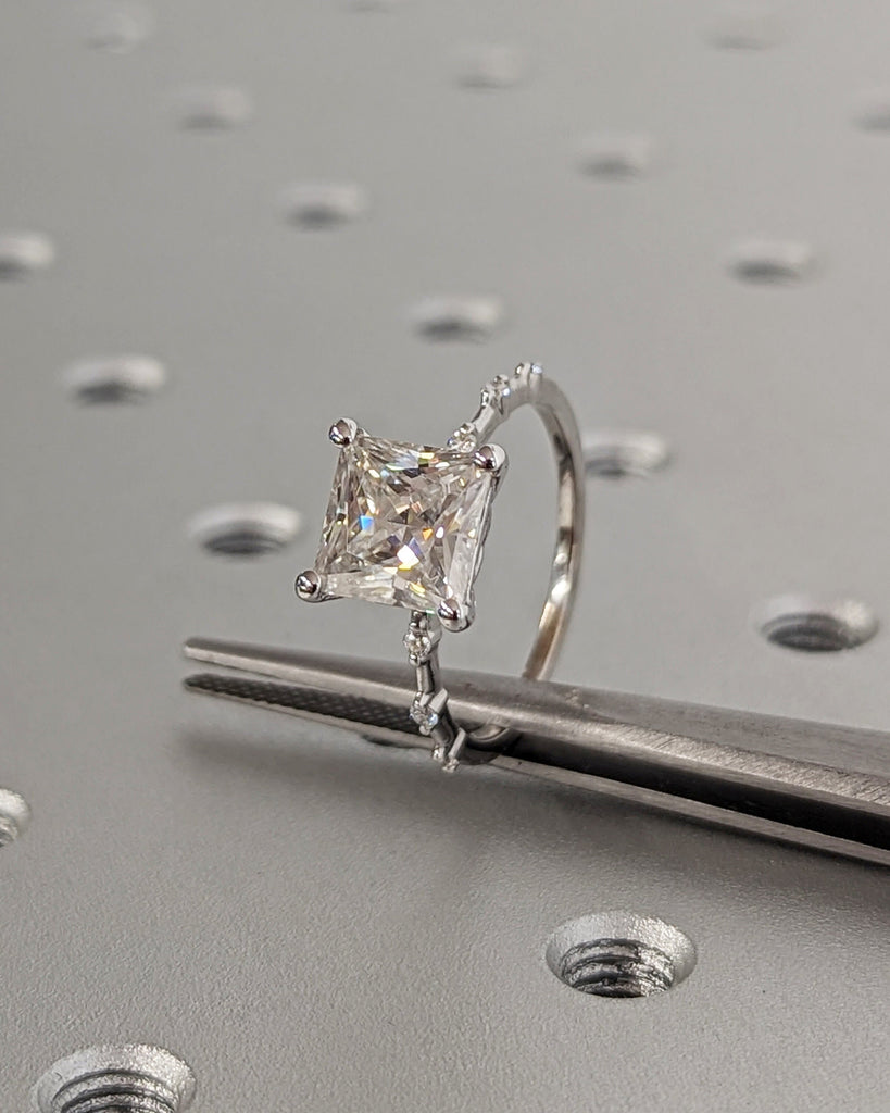 Unique Engagement Ring Princess Cut Lab Diamond Ring, Square Engagement Ring, Princess Square Engagement Ring, Princess Cut 2CT Lab Diamond