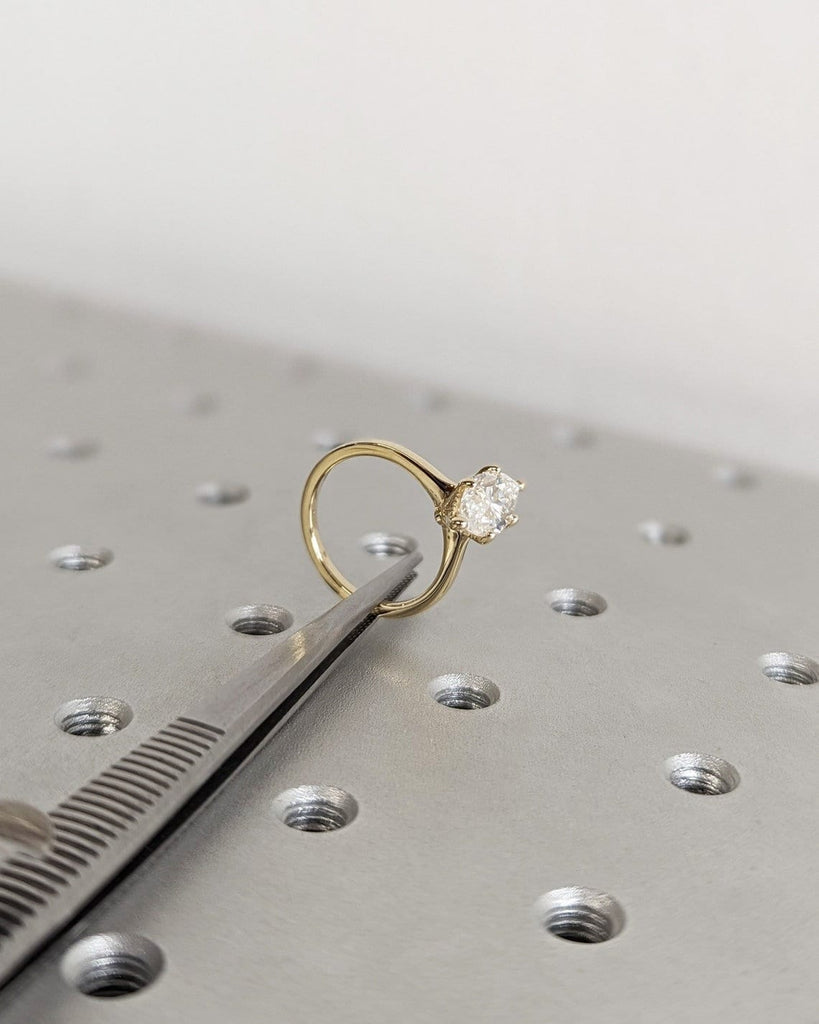 1.5ct Marquise Lab Diamond 14K Yellow Gold Promise Ring