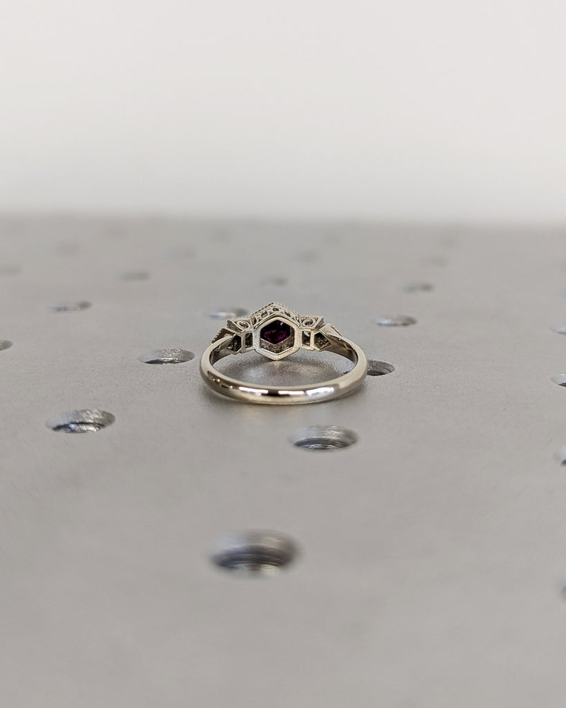 0.5ct Ruby Engagement Ring, Vintage Ruby Ring, Ruby Engagement Ring Milgrain Ring, 14K Gold Ruby Ring, Simple Promise Ring, Art Deco Ring