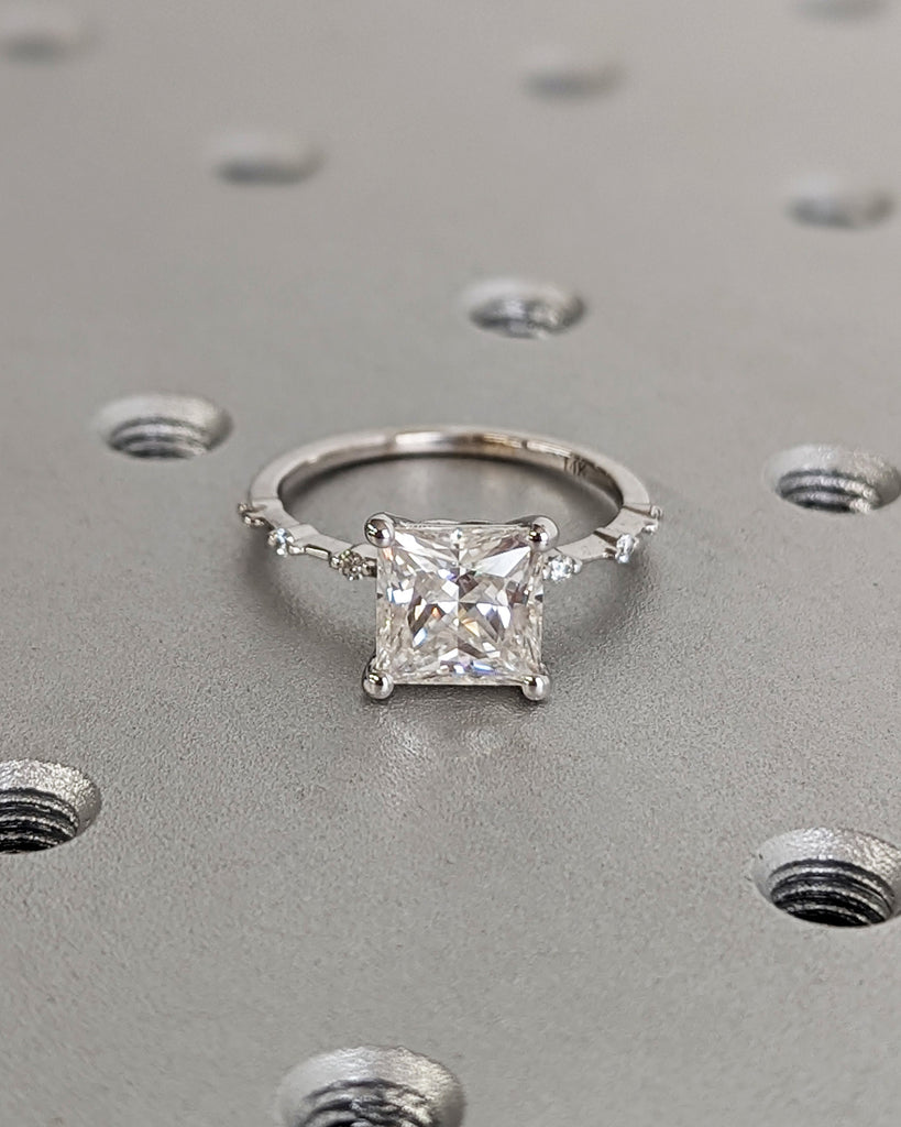 Unique Engagement Ring Princess Cut Lab Diamond Ring, Square Engagement Ring, Princess Square Engagement Ring, Princess Cut 2CT Lab Diamond