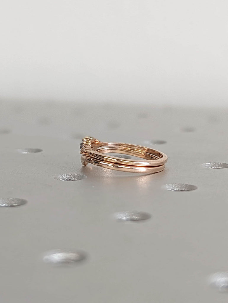 14K Rose Gold Matching Wedding Ring Set