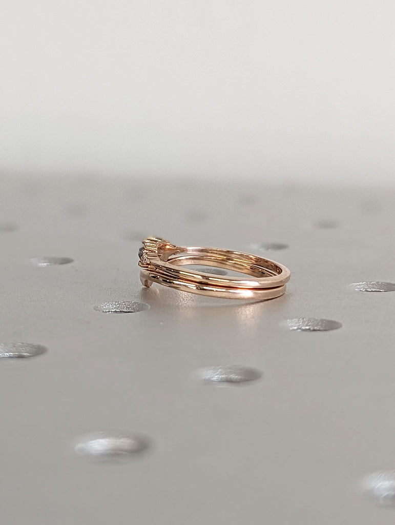 14K Rose Gold Matching Wedding Ring Set