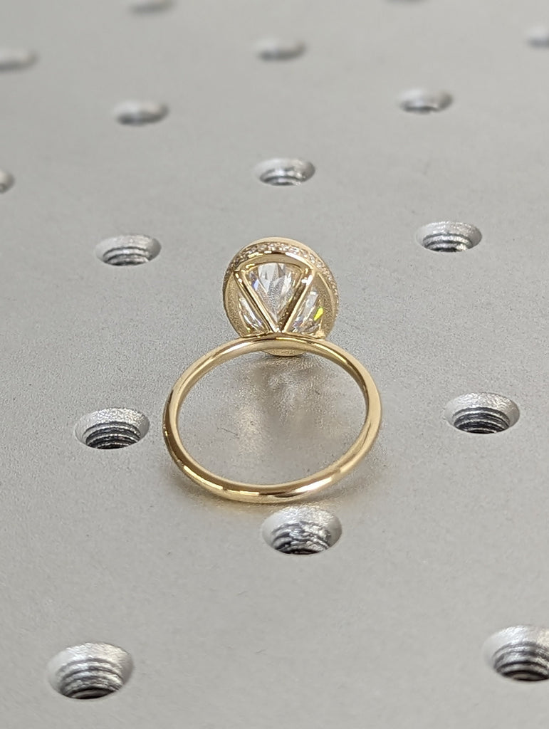 Diamond Hidden Halo Yellow Gold Engagement Ring