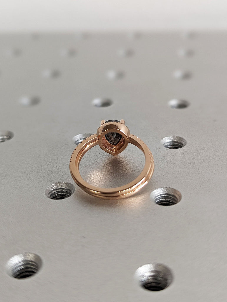 18K Rose Gold Engagement Ring Set