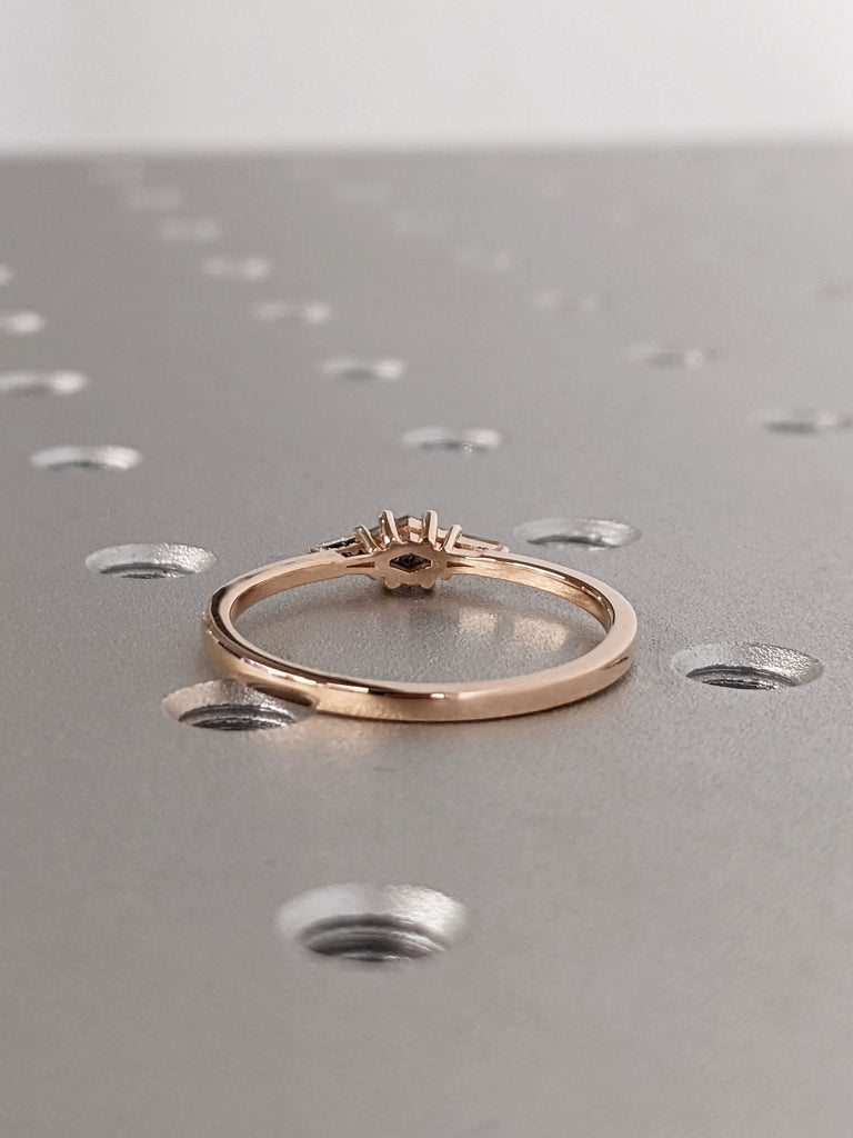 14K Rose Gold Diamond Wedding Engagement Anniversary Ring for Her