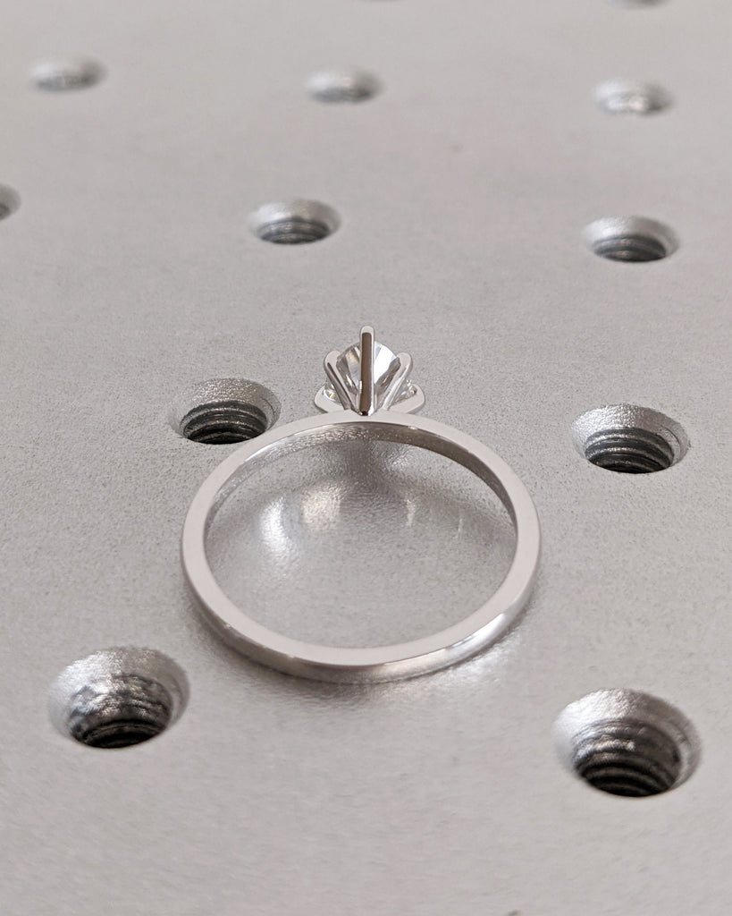 Trillion Engagement Ring, Trillion Lab Grown Diamond Solitaire Engagement Ring, Wedding Ring, Anniversary, 14K White Gold, Minimalist Ring