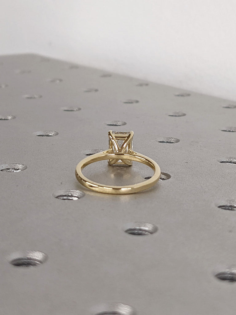 14K Yellow Gold High Basket Setting Engagement Ring