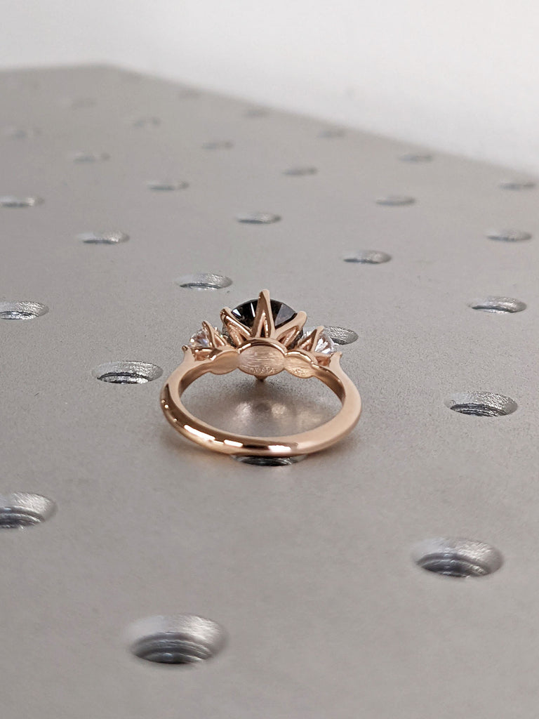 14k Rose Gold Diamond Trio Wedding Band