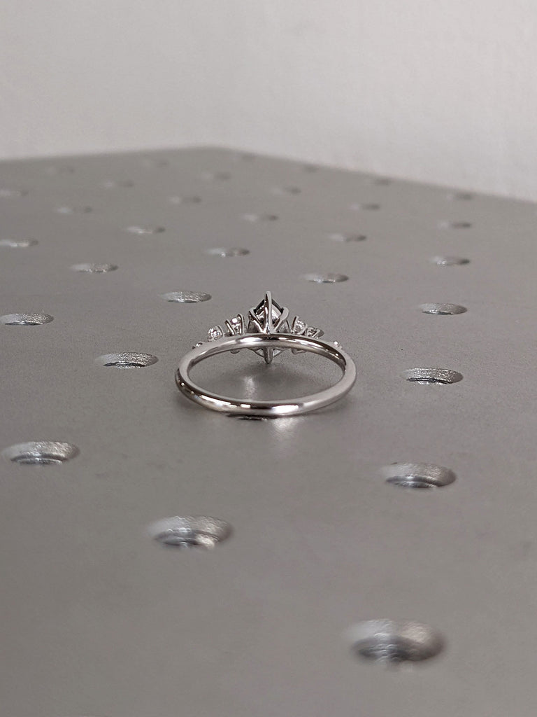 14K White Gold Moissanite Snowdrift Cluster Ring