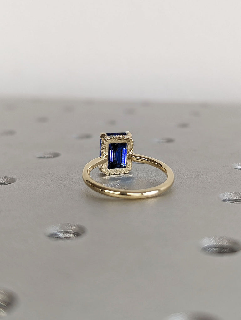 14K 18K Yellow Gold Sapphire Ring