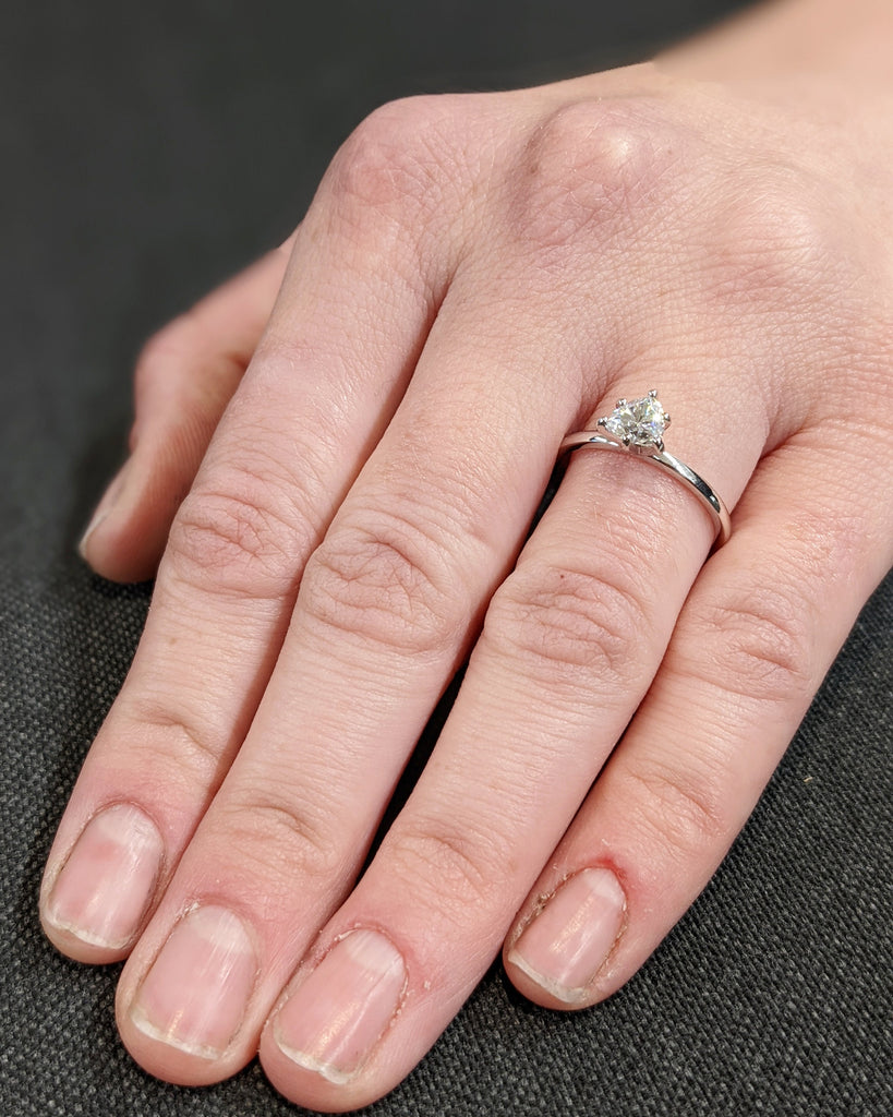 Trillion Engagement Ring, Trillion Lab Grown Diamond Solitaire Engagement Ring, Wedding Ring, Anniversary, 14K White Gold, Minimalist Ring