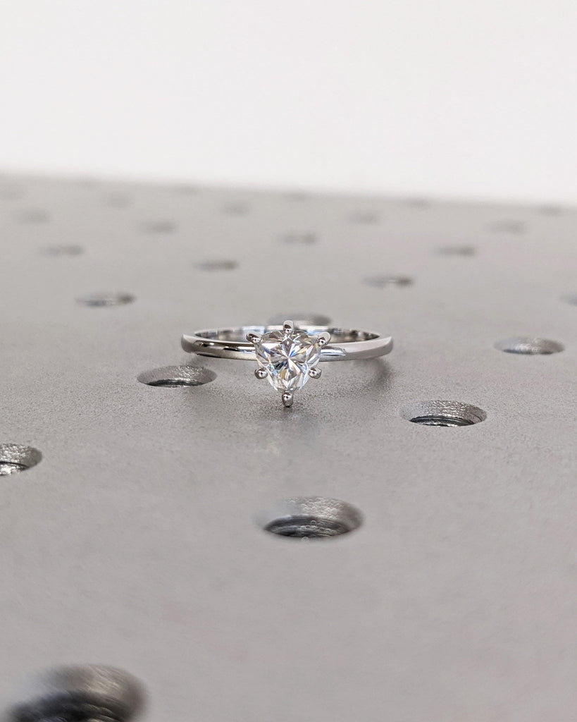 Trillion Engagement Ring, Trillion Lab Grown Diamond Solitaire Engagement Ring, Wedding Ring, Anniversary, 14K White Gold, Minimalist Ring
