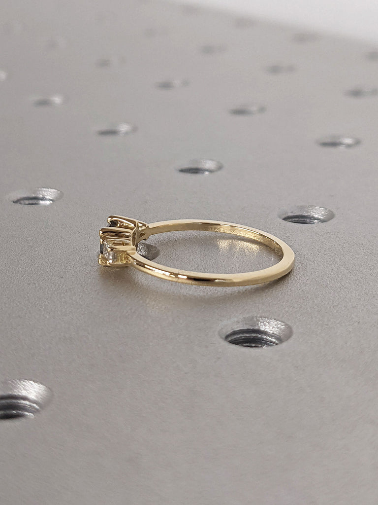 14K 18K Yellow Gold Thin Band Wedding Ring for Her