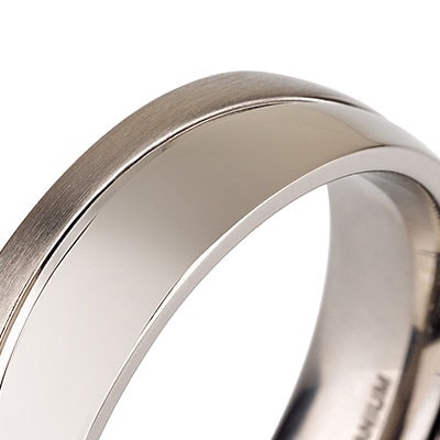 Braverman Curved Wedding Ring Wedding Band Titanium Half Polished Half Brushed Ring 6mm "The Wave"