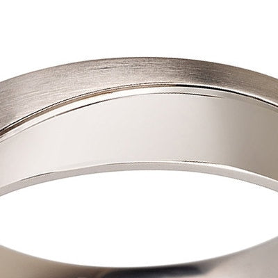 Braverman Curved Wedding Ring Wedding Band Titanium Half Polished Half Brushed Ring 6mm "The Wave"