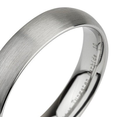 Tungsten Wedding Ring Dome Shaped Brushed Mens Wedding Band Couple Wedding Band Mens Women's 5mm Modern New Band