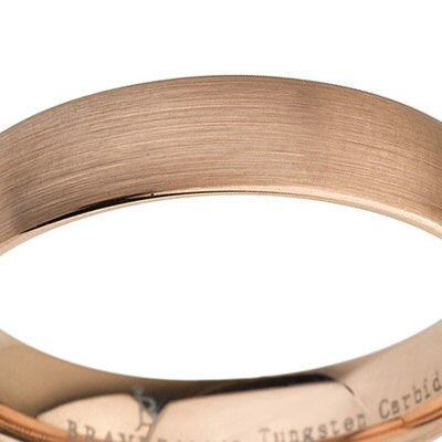 Rare Tungsten Ring Mens Wedding Band Ring, 5 mm, Rose gold tungsten band 4-12 Half Sizes Comfort Fit