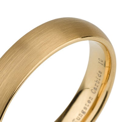 Rare Tungsten Ring Mens Wedding Band, 5 mm, yellow gold tungsten, yellow gold tungsten band 4-12 Half Sizes Comfort Fit