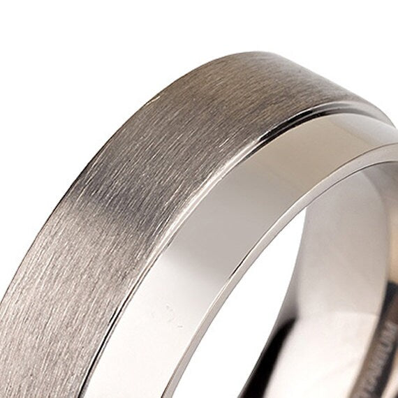 Brushed Titanium Band, Titanium Wedding Ring, Titanium Wedding Band, Mens Wedding Band, Mens Wedding Ring,7mm Comfort Fit