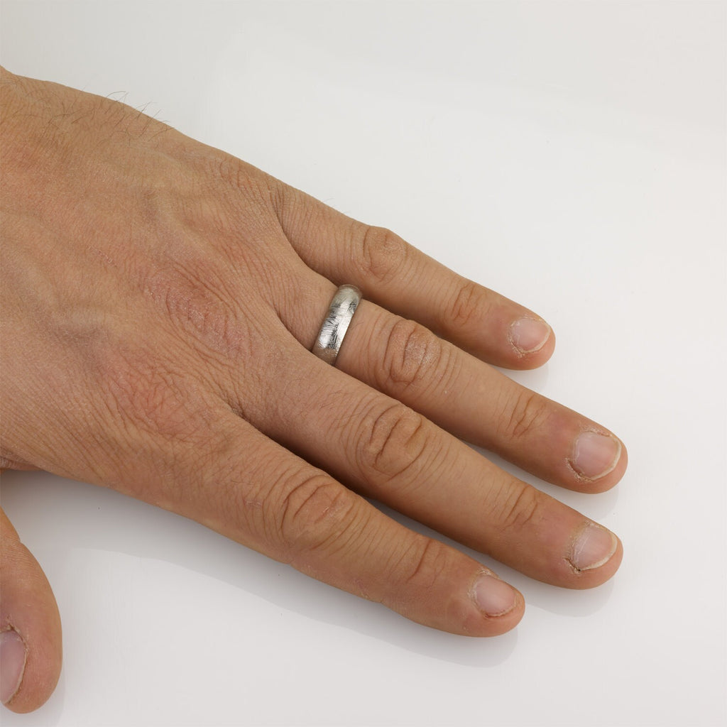 Meteor Ring 'Root of Happiness' - Meteorite Ring - Natural Meteorite Ring - Meteorite Band - Meteorite Ring - Gibeon Meteorite