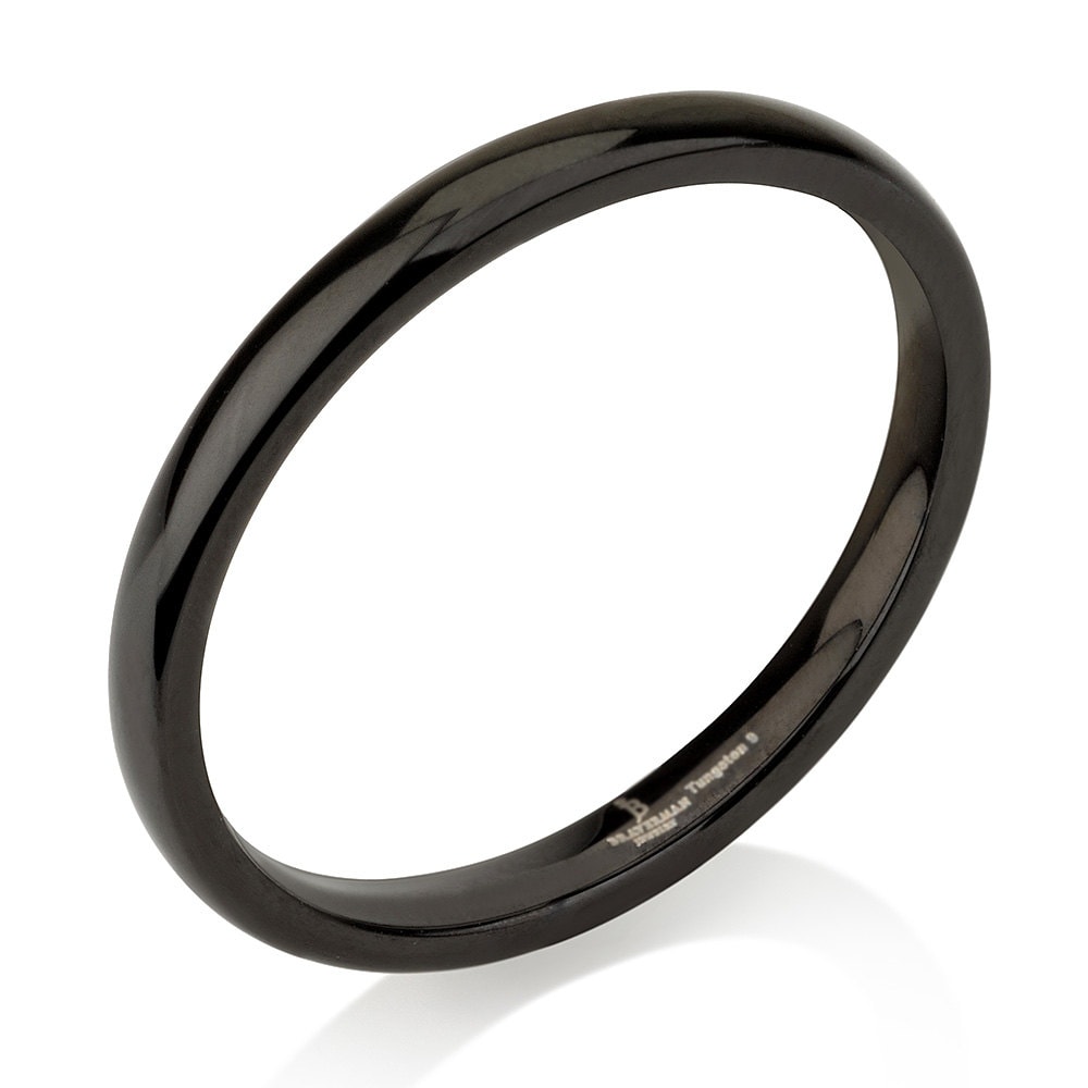 Black Domed Tungsten Wedding Bands Stacking Ring,Delicate Ring,Stackable Ring,Skinny Rings,Wedding Band,2mm,Black Band,Black Ring