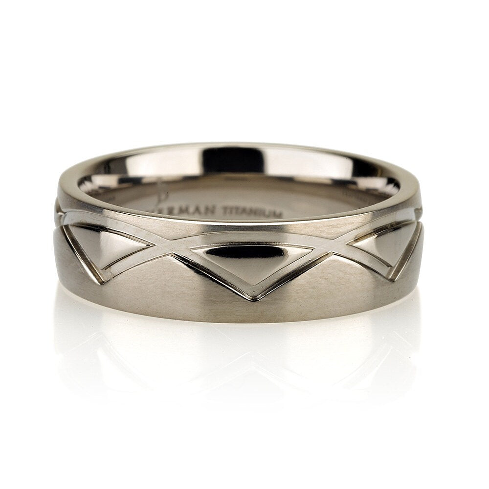 Mountain Ring Titanium Wedding Band, Men Titanium Rings, Mens Wedding Band, Titanium Wedding , Wedding Bands