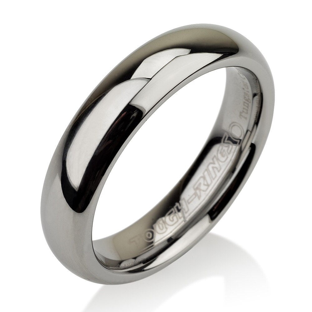 Free Worldwide Shipping Shiny Domed Band - Wedding Band - Tungsten Ring Mens Wedding Band Ring, 5 mm