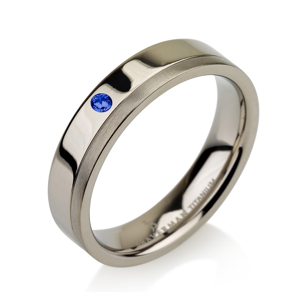 Titanium Wedding Band, Womens Wedding Bands, Blue Sapphire Band, Blue Sapphire Ring, Titanium Wedding , Titanium Women